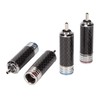 4Pcs RCA Sound Plug Carbon Fiber Chrome 8mm Wire Diameter