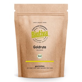 Goldrod Tea 100g Organic | Cut | Gold Rhombus | Solidago | Goldrod Tea | Bottled and Controlled in Germany | Biotiva