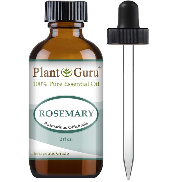 Rosemary Essential Oil 2 oz 100% Pure Undiluted Therapeutic Grade for Aromatherapy Diffuser, Stimulates Hair Growth and Dandruff Control.