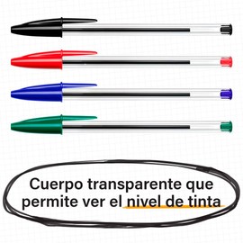 Office Depot | Plumas Bic Cristal de colores | Juego de 50 plumas con punto mediano | Boligrafo de tinta base | 50 boligrafos de secado rápido | Bolígrafo de 1.0 mm | Paquete de plumas mate