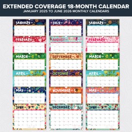 Decorably 18 Months Refrigerator Calendar 2025 Magnetic Calendar Jan 2025 to June 2026, 11x8.5" Calendar 2025 Magnetic Fridge, Magnet Calendar for Fridge 2025, Magnetic Paper Calendar for Refrigerator