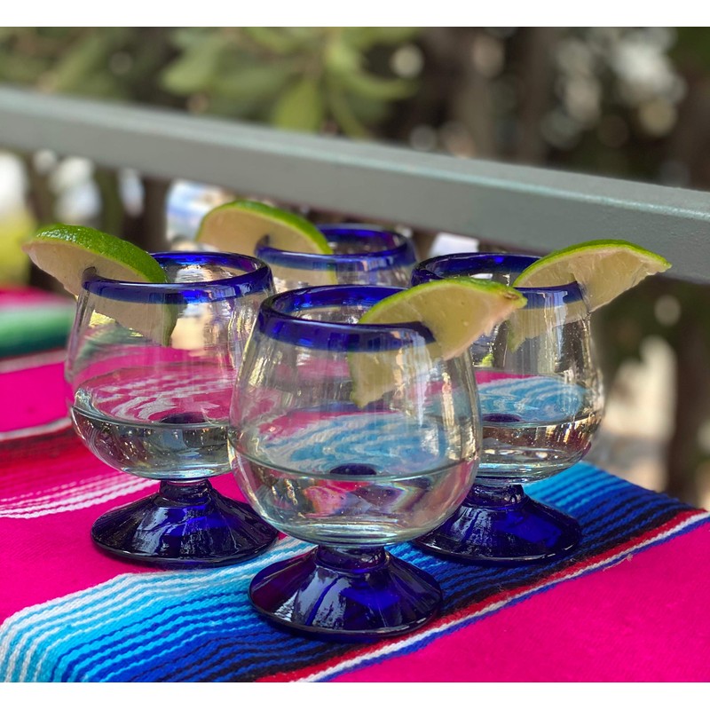 Mexican Hand Blown Glass – Set of 4 Hand Blown