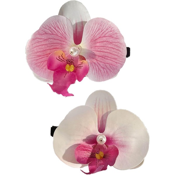 Haarnadeln mit rosa Blumen, Orchideen, für Damen und Mädchen, elegante