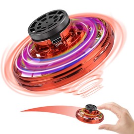 Toys for Boys Age 6, CPSYUB Hand Operated Mini Drone, Hands Free Flying Spinner Toys for Boys Age 7, 8, 9, 10, 11, 12, 13, 14, 15 Girls, Easy Indoor Outdoors Flying Toys Drone for Kids Adult (Red)