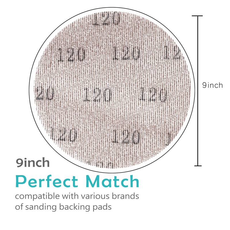 ChampNet Mesh Sanding Disc 9 Inch 120 Grit 25PCS, Sand