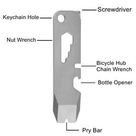 Epichao Titanium Mini EDC Keychain Pry Bar with Bottle Opener Portable Multi Outdoor Emergency Tool