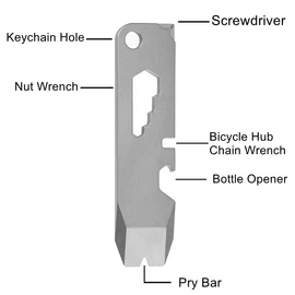Epichao Titanium Mini EDC Keychain Pry Bar with Bottle Opener Portable Multi Outdoor Emergency Tool