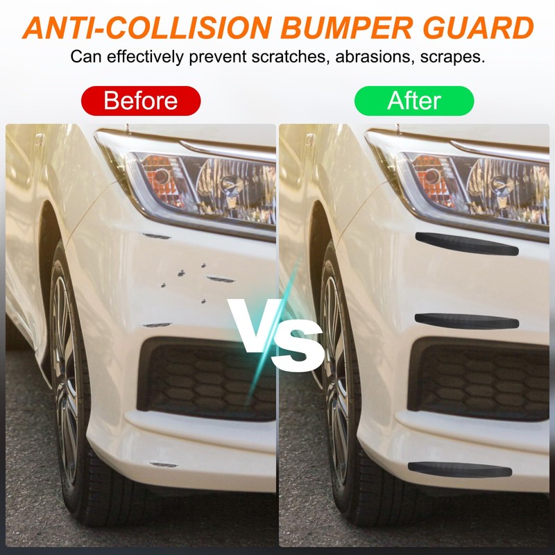 HARFINGTON 8pcs Car Bumper Guard Strip Anti-Collision Anti-Scratch Bumper Protector