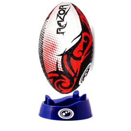 Razor Rugby Ball Black/Red Size 5 & Kick T-Shirt