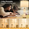 SAIWEYA Crystal Table Lamps Modern 3-Way Dimmable Bedside Lamp with