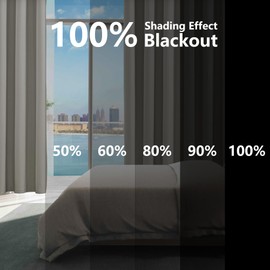 YC WINRRARII Window Black Blackout Curtains for Bedroom 2 Panels Set Grommet Blackout Drapes Energy Saving Noise Reducing Thermal Insulated for Bedroom-(52x72in, Light Gray)