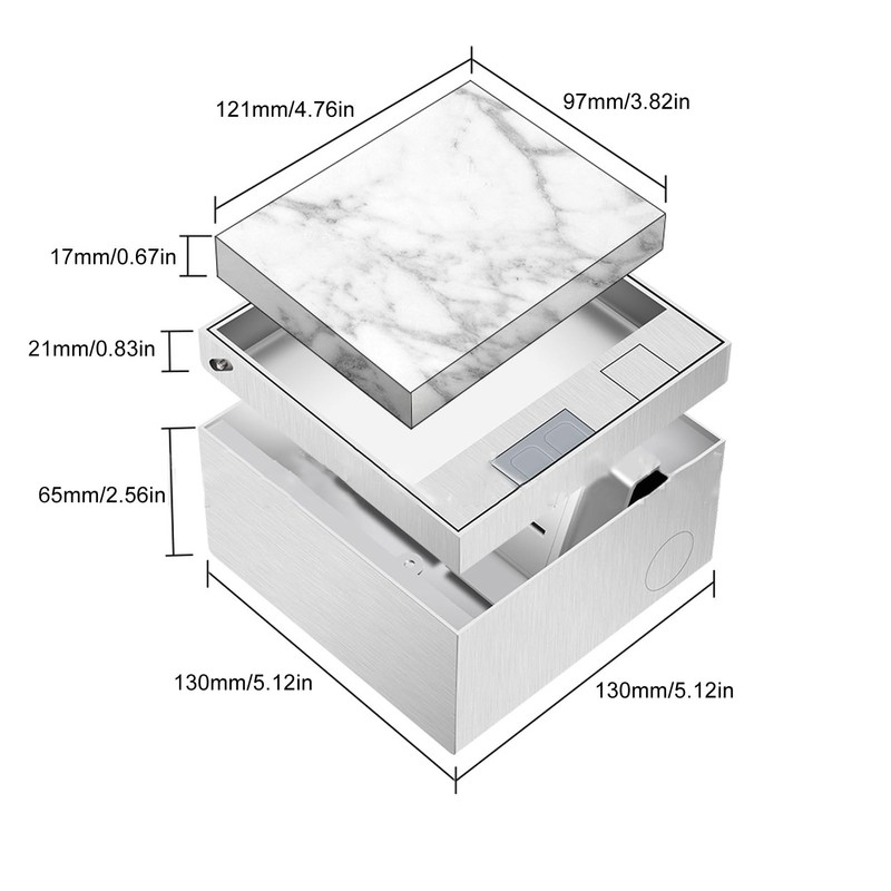 1Recessed Floor Electrical Outlet Kit,Waterproof Electrical Outlet Covcer Box with