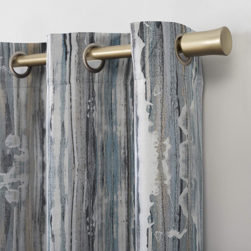 Sun Zero Artifact Abstract Painting Blackout Grommet Curtain Panel, 40"