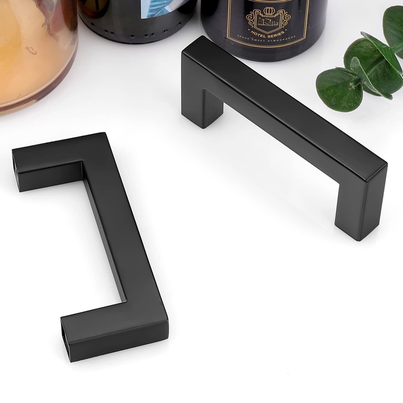Probrico (20 Pack Matte Black Cabinet Pulls Square Drawer Handles
