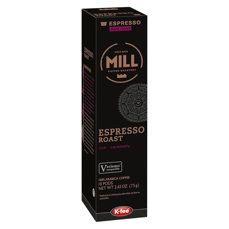 Mr & Mrs Mill Dark Roast Espresso Pods – K-fee®