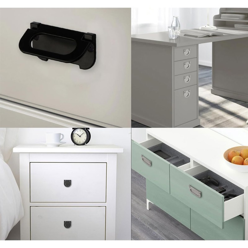 2 Pack Flush Pull Handle, Hidden Recessed Door Handle for