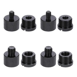 Molain Pack of 8 Microphone Stand Adapter, Thread Adapter, Mic Stand Adapter, 5/8 Female to 3/8 Male, 3/8 Female to 5/8 Male, 5/8 Female to 1/4 Male and 1/4 Female to 5/8 Male (Black)