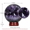mookaitedecor Amethyst Geode Crystal Ball with Wooden Stand, Feng Shui