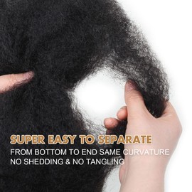 afro kinky-curly human hair bulk 18 Inch 1 Bundles 100％ Human Hair for Draedlock Extensions Repair Locs Afro Kinkys Bulk Human Hair