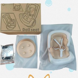 Car Seat Protector for 17cm Doll, Desktop Ornament Set with Accessories,Air Vent Stuffed Toy Carseat, Perfect for Car Decoration and Display,Suitable for 17cm Dolls (Blue Yellow)