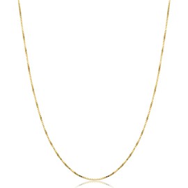 Kooljewelry 10k Yellow Gold or White Gold 0.7 mm THIN Box Chain Necklace for Women (16, 18, 20, 22, 24 or 30 inch), Metal