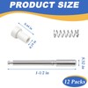 12 Packs Window Screen Plunger Latches with Caps, Aluminum Window