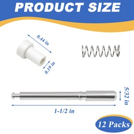 12 Packs Window Screen Plunger Latches with Caps, Aluminum Window Screen Plunger Pins 5/32" X 1-1/2" for Securing Window Screens and Window Screen Replacement (White)