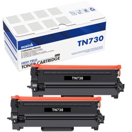 aceink TN-730 TN730 MFC-L2710DW Toner Cartridge: 2 Pack Black High Yield TN 730 TN760 Toner Compatible for HL-L2350DW DCP-L2550DW HL-L2395DW MFC-L2750DW