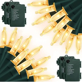 Zaffaella Battery Operated Christmas Lights, 4 Pack 17ft 50 LED Mini String Lights with 8 Modes Auto-Timer, Waterproof Tree Lights for Outdoor Indoor Xmas Holiday Wreath Garden Decor, Warm White