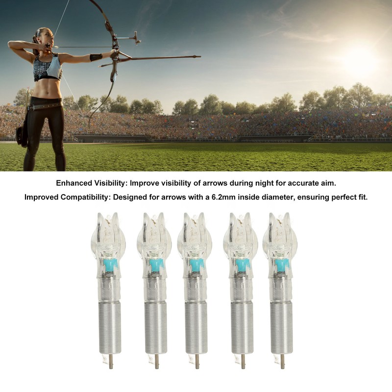 5PCS LED Lighted Nocks Plastic Shell Easy Installation for 6.2mm