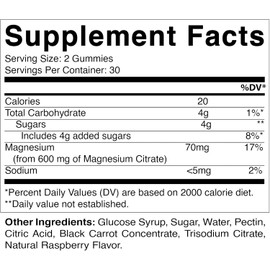 Vitamatic Magnesium Citrate Gummies 600mg per Serving - 60 Vegan Gummies - Promotes Healthy Relaxation, Muscle, Bone, & Energy Support