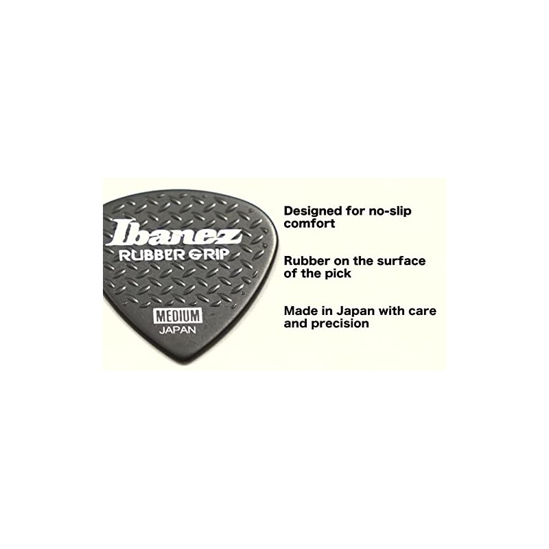 Ibanez Grip Wizard PPA16HRGBK Guitar Picks, Black, 1.0mm
