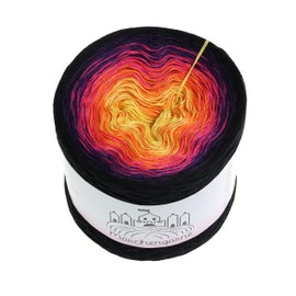 Bobbel Gradient Yarn, Graffiti, 4-Ply or 3-Ply Fairy Tale Yarn, Knitted Crochet Yarn (Black Outer, 300 g - 1140 m - 4 Thread)