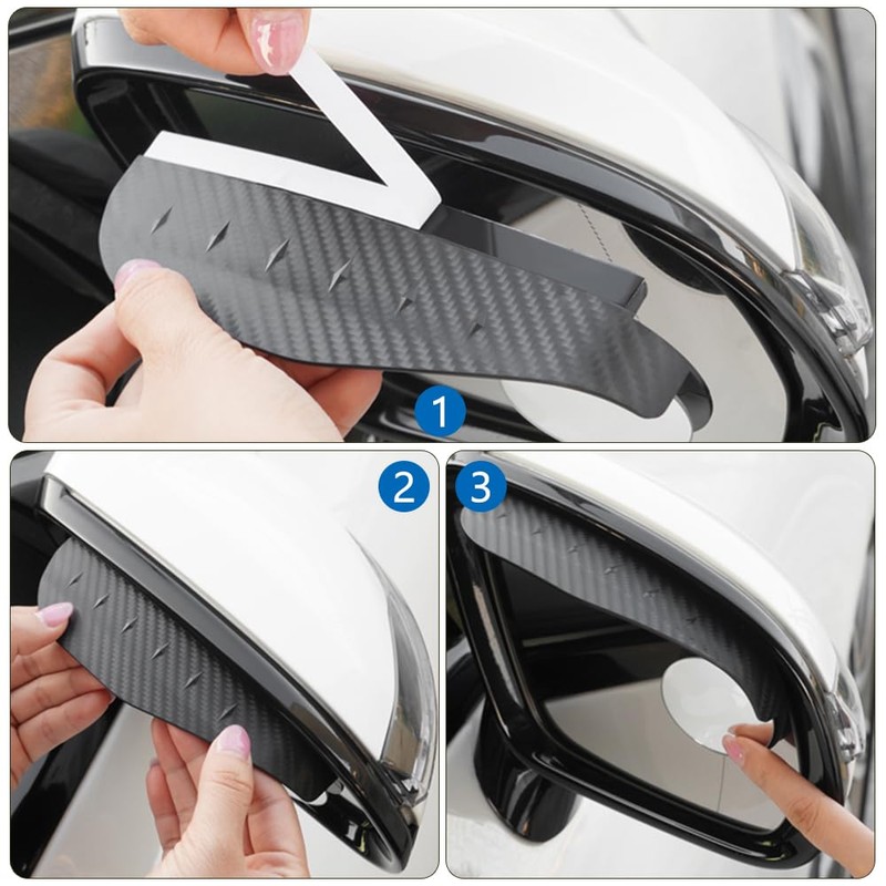 Blind Spot Mirrors, Side Rear View Mirror Rain Visor Guard,