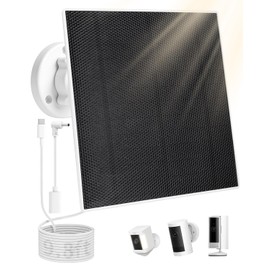 5W Solar Panel for Ring Camera, 5V Solar Charger for Ring Stick Up Cam/Pro Battery, Spotlight Cam Plus/Pro Battery, IP65 Waterproof Solar Panels with 360°Adjustable Mount & 9.8ft Cable Roll Up