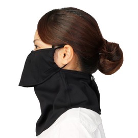 YAKeNU UV CUT MASK UV Sun Protection mask for face-Neck "Yake-nu Standard" (560W Black Widesize)