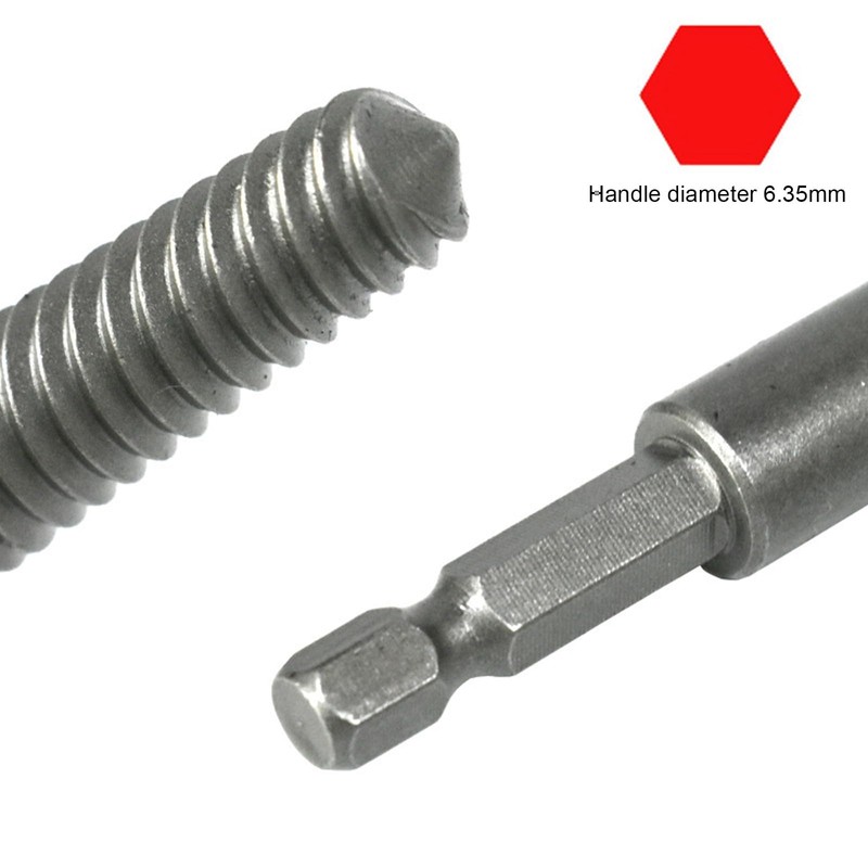 KSOPUERT Hex Shank Broken Screw Extractor Kit 6Pcs Reverse Thread