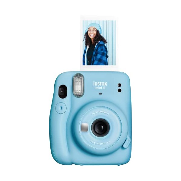 Fujifilm Instax Mini 11 Instant Camera - Sky Blue, 4.8" x 4.2" x 2.6", Camera Only