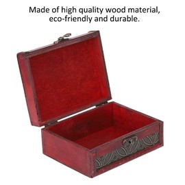 Wooden jewellery storage box, vintage square jewelry locker, single-layer jewelry box for storing jewelry