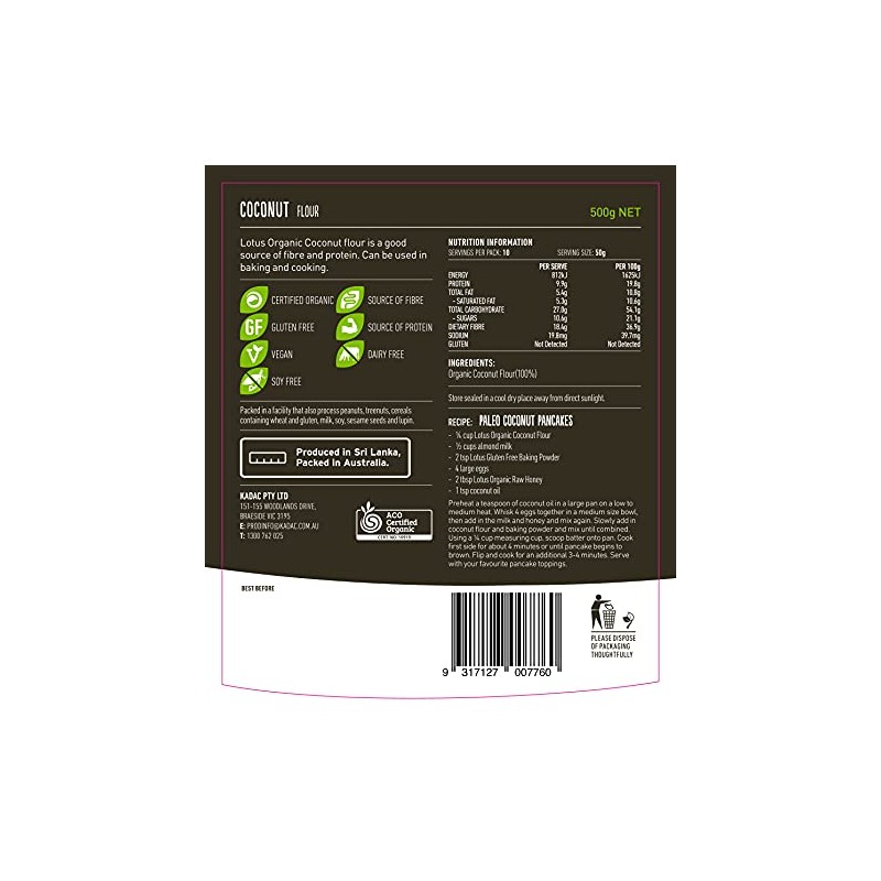 Lotus Organic Coconut Flour, 500 g