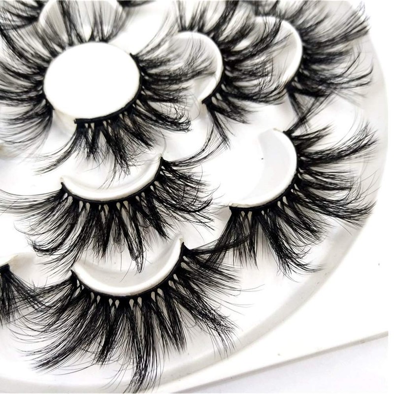 Thick False Eyelashes, 7 Pairs 25 mm 8D Faux Mink