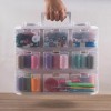 Double Sided Thread Box Storage 16 Grids Sewing Organizer Clear