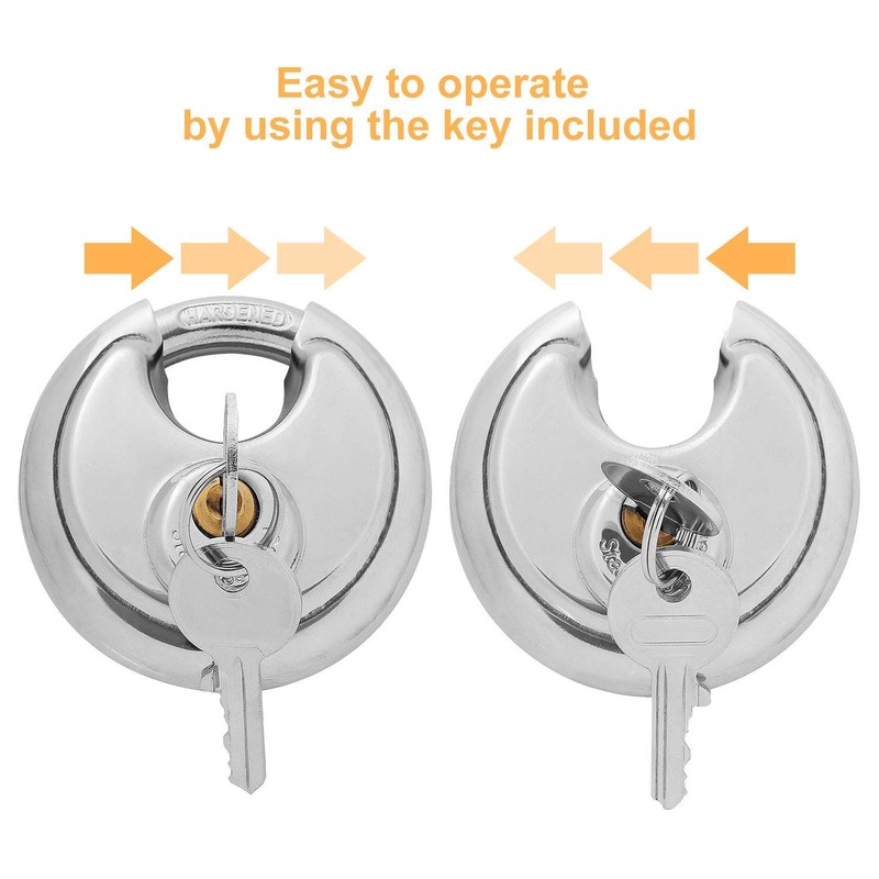 STARVAST 3 Pack Discus Padlock 70mm Stainless Steel Round Padlocks