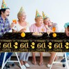 LDFDRT 60th Black Gold Birthday Tablecloths Plastic Disposable 2 Pack