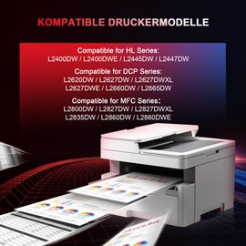 NOGIVY TN2510 TN-2510 Toner with Chip Compatible with Brother TN2510XL TN 2510 TN-2510 Toner for Brother MFC-L2860DWE MFC-L2835DW MFC-L2827DW HL-L2400DWE MFC-L2800DW HL-L2447DW (Black, Pack of 1) )