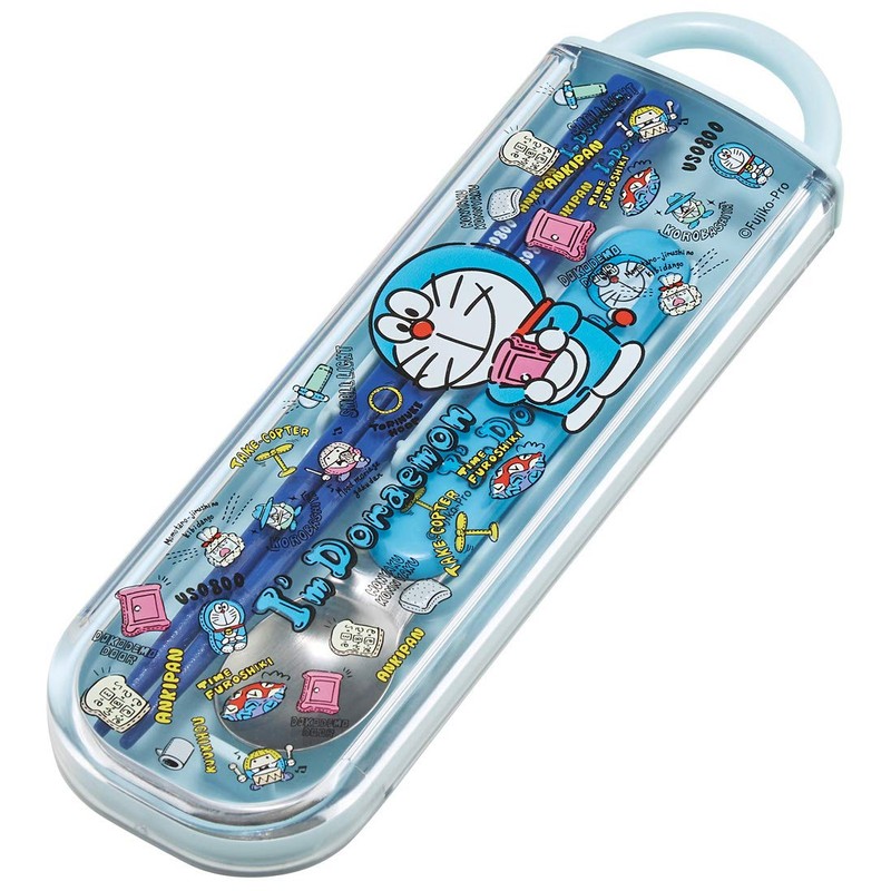 Skater Sanrio CCA1 Doraemon Plush Chopsticks and Spoon Set, Made