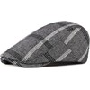 Mens Adjustable Plaid Newsboy Cabbie Golf Beret Flat Hat Cap