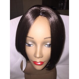 FASHION PRINCESS SYNTHETIC WIG ~ DARK BROWN MIDDLE PART SHORT STRAIGHT HAIR (COLOR 2 )