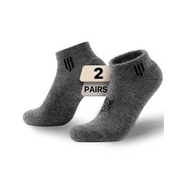 Juclise Alpaca Wool Ankle Socks, Midweight Cushioned Hiking Socks for Work & Outdoors, Moisture Wicking, Anti-Blister, Arch Support, Breathable, Merino Blend, Light Compression(M, Dark Grey)