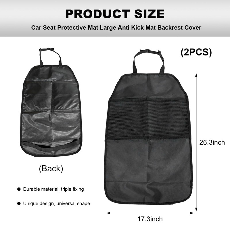 BWBWND 2PCS Back Seat Protector for Car, Extra Large Kick